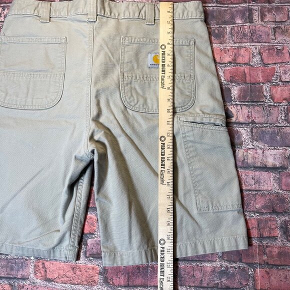 Carhartt Men 36 Rugged Flex Relaxed Fit Canvas Work Shorts Tan Beige - Picture 6 of 6